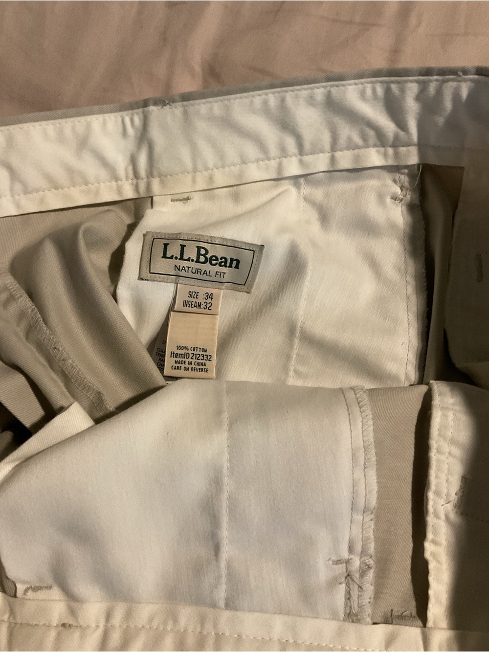 L.L. Bean Natural Fit Men's Chinos - Beige/Tan